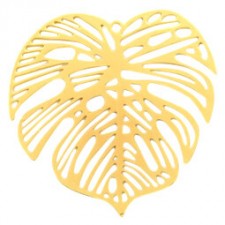 Metal Bohemian pendant leaf Gold